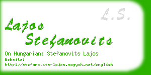 lajos stefanovits business card